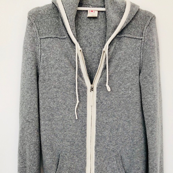 GAP Tops - GAP Double Zipper Gray and Cream Hoodie